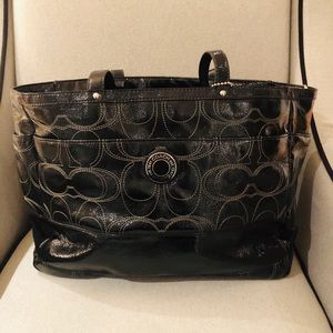 Extra Large Coach Tote - Black Coated Canvas